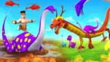 Long Neck Dinosaur Rescue by Magical Dragon | Epic Adventure in Jurassic World Dinosaur Cartoons