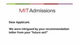 MIT rejection letter to a time traveller
