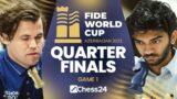 Magnus v Gukesh, Arjun v Pragg, Vidit v Nijat, Fabiano v Leinier! FIDE World Cup QF Game 1