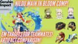 Nilou Math Guide 3! Main DPS in Bloom Comp! EM Targets for Teammates! Artifact Comparison!