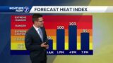 One more hot, humid day, spotty storm chance