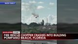 Onlookers watch as fire rescue helicopter crashes in Pompano Beach, Florida; 2 hospitalized