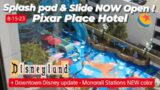 Pixar Place Hotel Splash Pad & slide is open – Monorail Stations new paint – DTD – Disneyland Resort