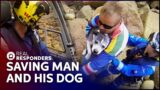 Rescuing A Man And His Dog Stranded On Rocky Cliffs | Air Rescue | Real Responders