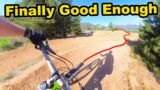 Riding a Blue Mountain Bike Trail