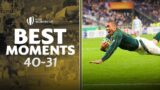 Shocks, tries and world record highs! | 40-31 Best Rugby World Cup Moments