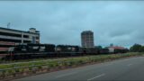 Small NS freight train with an interesting horn rolls through Durham, NC (2023-08-04)