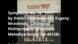 Symphony No. 12 "1917"Shostakovich;Mravinsky; Leningrad Philharmonic; Melodiya/Angel (SR-40128)1962