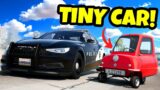 Testing this NEW TINY CAR to Escape the Police in BeamNG Drive Mods!