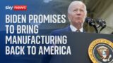US President Biden promotes clean energy on a factory tour in Milwaukee