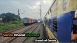 Vande Bharat Exp Crossing and Overtaking at Same Time+Mumbai mail+Durg Rapiur Memu-Indian Railways