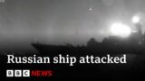 Video of Ukraine drone attack on Russian ship in Black Sea – BBC News
