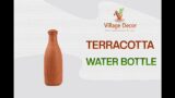 Village Decor Terracotta Water bottle with lid (1000 ml) | Designed bottle | Clay Flask | Container