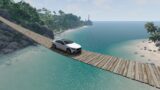 bridge of death! Cars vs Suspension Bridge! BeamNG drive