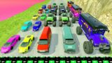 Cars & Monster Trucks vs Massive Speed Bumps vs DOWN OF DEATH Thorny Road Fail | HT Gameplay Crash