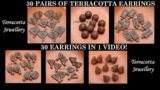 30 pairs of Terracotta Earrings | Jhumkas | Studs | Hook drops #paintedearthbyneha