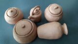 5 Mini Clay Terracotta Pottery | Handmade Mini Pots, Vases and Kettle