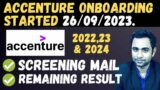 Accenture Onboarding Started | Accenture Screening Mail| Remaining Result