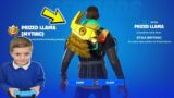 After School My 9 Year Old Kid Unlocking FREE NEW Fortnite MYTHIC Llama Back Bling FREE Reward TODAY