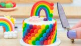 Amazing Miniature Rainbow Cake | Awesome Colorful Cake Decorating | Sweet Cakes