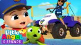 Baby John is a Police Hero to the Rescue at the Beach | Little Angel And Friends Kid Songs