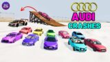 Crashing Audi Cars Death Run | BeamNG Drive | Gear Glide
