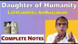 DAUGHTER OF HUMANITY- Lalithambika Antharjanam- COMPLETE NOTES – Readings from Kerala- MURUKAN BABU
