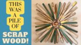 DIY Nautical Wall Art from Scrap Wood with a Center Flower Made from Shells