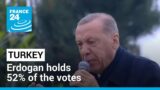 Erdogan holds 52% of the votes with more than 98% of the ballot counted (Turkish agencies)