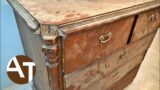 Extremely worn and broken dresser restoration