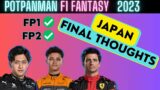 F1 Fantasy 2023 | JAPAN Final Thoughts