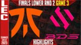 FNC vs BDS Highlights Game 3 | LEC Summer 2023 Finals Lower RND 2 | Fnatic vs Team BDS G3