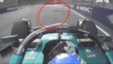 Fernando Alonso Running over a lizard on track Onboard Singapore GP