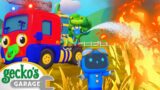 Fire in The Field! Baby Truck to the Rescue | Gecko's Garage | Truck Cartoons For Children