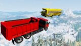 Heavy Vehicles High Speed Jump From Alps Mountain (Crash Test) – BeamNG drive Insane Jumps Testing