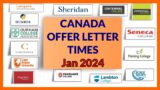 January 2024 intake Offer Letter Times | Canadian Public College and Universities