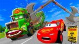 Lightning McQueen and Mater vs ZOMBIE MACK MONSTER ATTACK Pixar cars in  BeamNG.drive