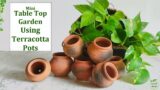 Mini Table top Indoor Garden Using Small Clay Pots | Terracotta Pots Gardening Ideas//GREEN DECOR