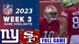 New York Giants vs San Francisco 49ers 9/21/23 FULL GAME HIGHLIGHTS Week 3 | NFL Highlights