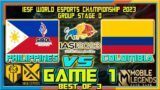 PHILIPPINES (AP BREN SIBOL) vs COLOMBIA Game 1 | MLBB IESF World Esports Championship 2023 IASI Day2