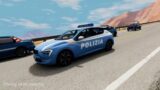 Police car with death race driving in the game Beamng 2