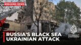 Russia's Black Sea navy HQ on fire after missile attack