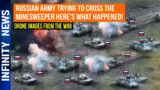 Russian Army Trying To Cross The Minesweeper Here's What Happened! Drone Images from the War