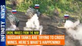 Russian Tanks Are Trying to Cross Mines, Here's What's Happening! Drone Images from the War