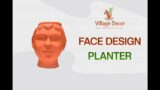 Village Decor Handmade Terracotta Face Shape Planter Indoor/Outdoor