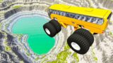 Leap Of Death Car Jumps & Falls Into Green Slime Pit  BeamNG Drive
