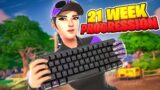 21 WEEK Fortnite Keyboard and Mouse Progression! (Controller to KBM) + Handcam