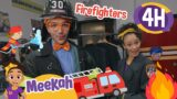 Blippi and Meekah's Fire Truck Exploration! | 4 HOURS OF MEEKAH! | Educational Videos for Kids