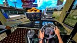 Bus Driver's High-Speed Highway Overtake! eurotruck simulator 2 steering wheel gameplay|bus game