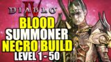 Diablo 4 Necromancer Leveling Build 1-50 for Season 2 – HUGE Damage Blood Summoner Build